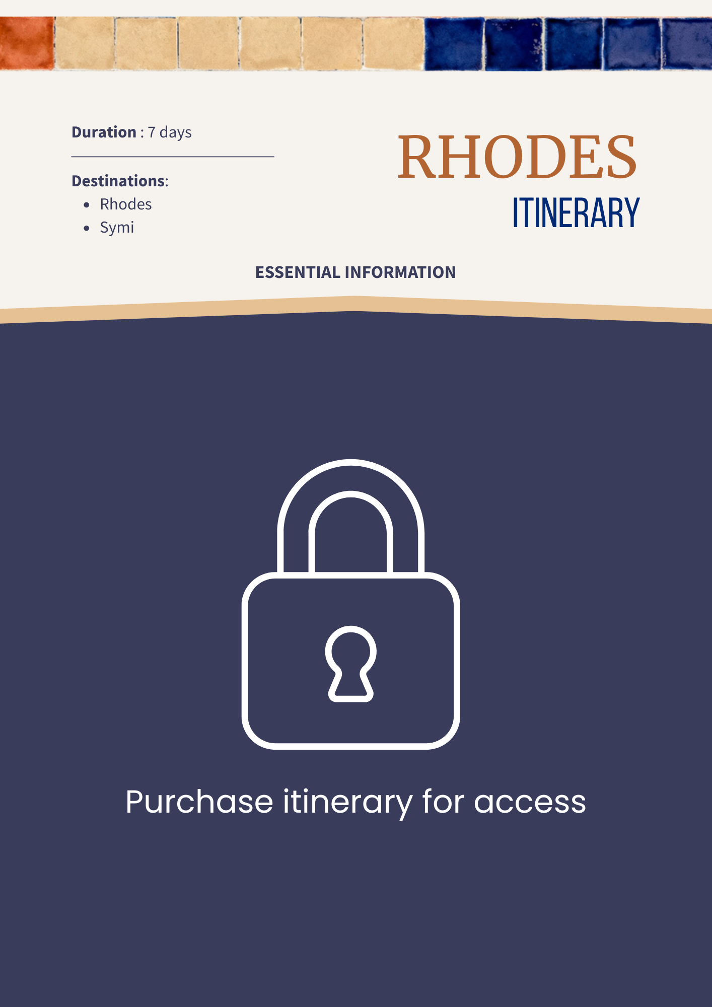 Rhodes 7-Day Itinerary